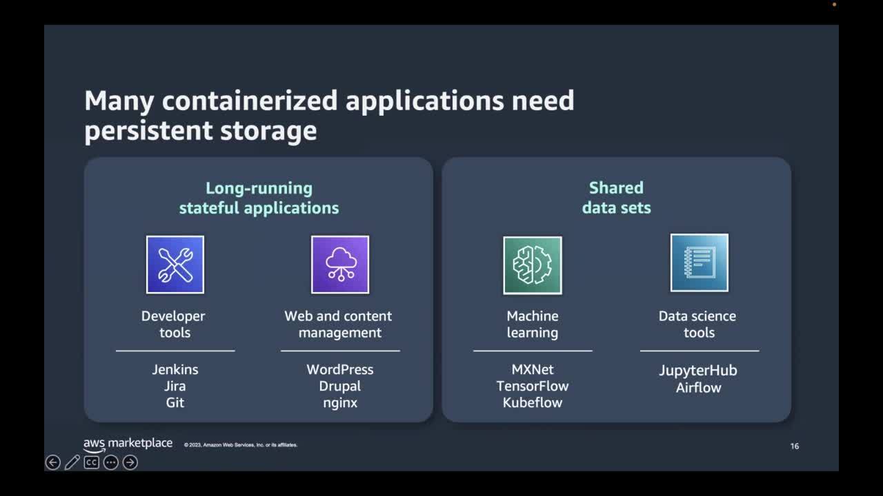 Scale your containerized applications with persistent storage in AWS
